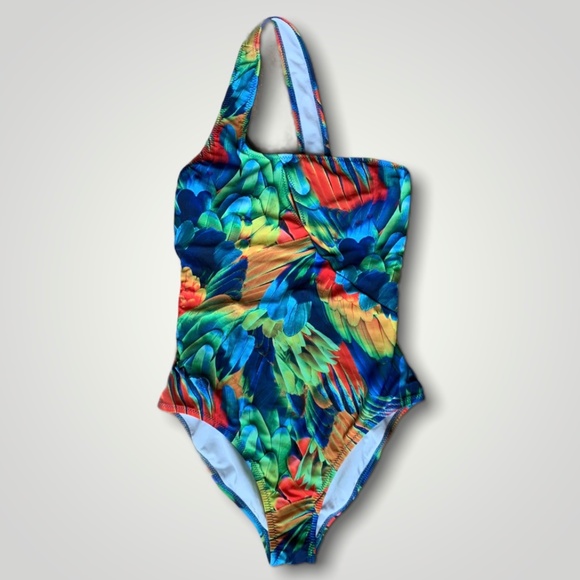 ABS Peek-a-Boo One Shoulder Swimsuit - Picture 1 of 5